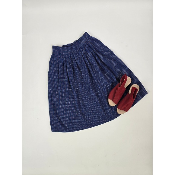 Norton McNaughton Vintage Blue Textured Zig Zag Pleated Midi Skirt Womens 10 - Picture 9 of 9